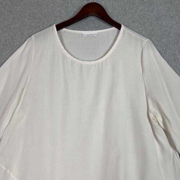 Bryn Walker Off White Naida Tencel Tunic 3/4 Sleeve Size XL Lagenlook - Picture 2 of 8